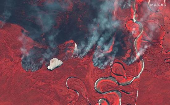 2020��6��23�գ�����˹�������򿨺Ӹ�����Ұ������Ũ�̡�������������ͼ/ ͼƬ��Դ��&copy;2020 Maxar Technologies via REUTERS